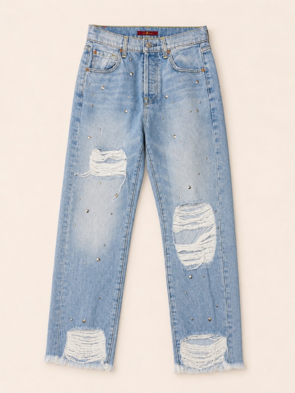7 For All Mankind Studded Distressed Jeans Size 24